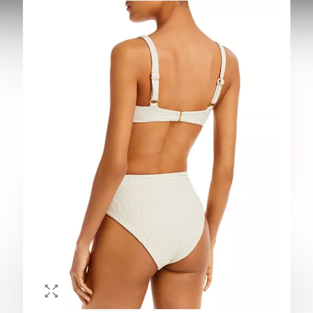 NWT Anthropologie Revel Rey Inez Uma Croc Textured Chain Cream Bikini Resort M - Picture 2 of 5